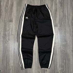 Vintage Adidas Track Pants Mens Large Y2K Baggy Cotton Lined Windbreaker